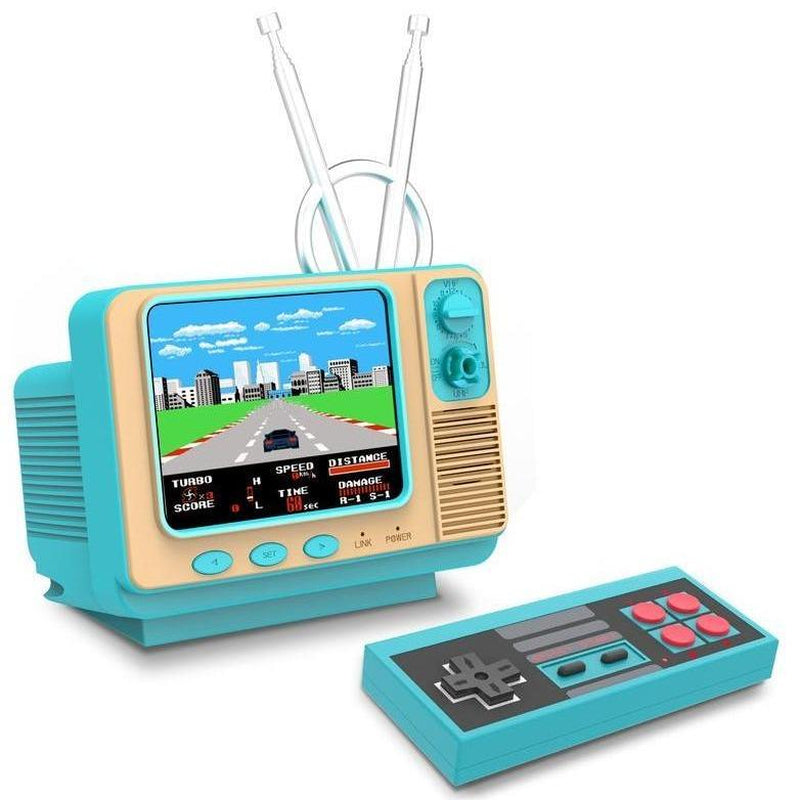 Retro Video Games Console GV300S Mini Tvstyle 308 Video Games Player with Handheld Gamepad Turquoise Color Classic Design Vintage